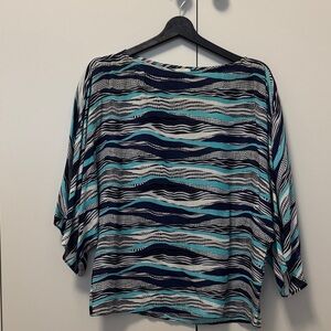 Striped Blue and Black Women's Top